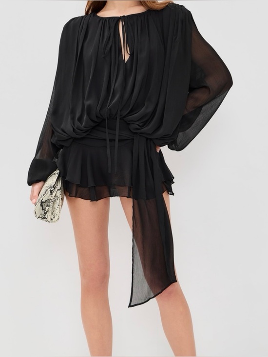 Lioness Dresses & Skirts - Lioness Black Sheer Tiered Mini Skirt
